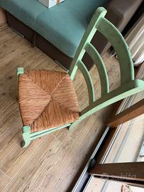 Sedie impagliate e verniciate (8 pezzi)