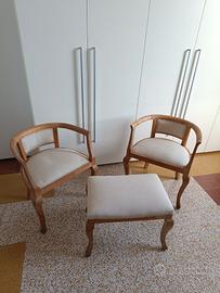 set 2 poltroncine con poggiapiedi