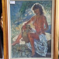 Quadro dipinto 1986 nudo autore Giuseppe Raimondi