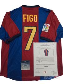 FC Barcelona Home 1998/99  Luis Figo Autografata