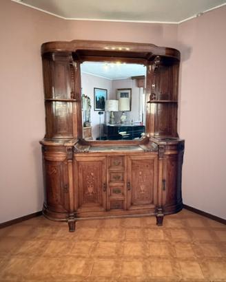 Credenza Liberty primi ’900 con specchiera e marmo