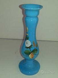Vaso in opaline celeste fine 1800