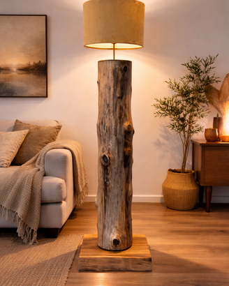 Lampada da terra in tronco di abete - 173cm