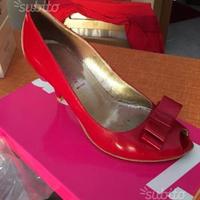 Scarpe decolte tacco 9 rosse Betty Flowers