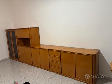 PARETE ATTREZZATA COMPONIBILE IN LEGNO CILIEGIO