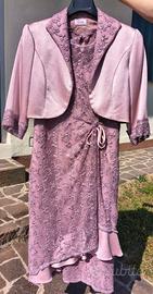 Abito sartoriale donna raso e pizzo cerimonia 3x1
