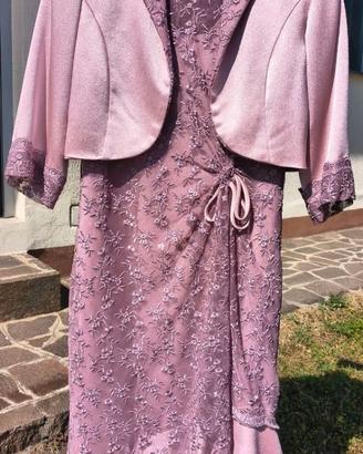 Abito sartoriale donna raso e pizzo cerimonia 3x1