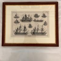 Stampa antica velieri con cornice