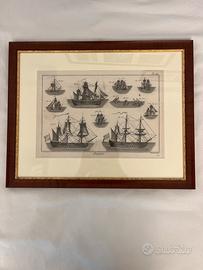 Stampa antica velieri con cornice