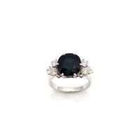 Anello diamanti e zaffiro naturale