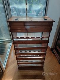 Portabottiglie con contenitore in legno
