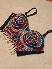BUSTIER CON STRASS E PERLINE