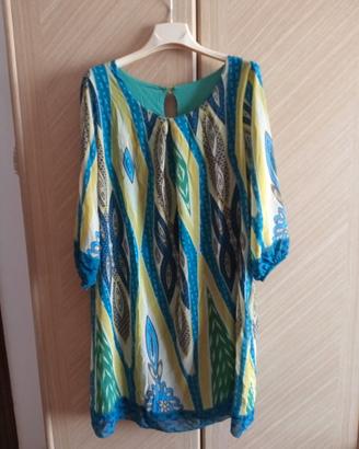 Vestito doppio velo multicolor