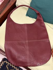 Borsa a spalla in pelle Serrapiana bordeaux