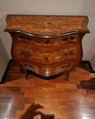 Maggiolino comoncino bombato intarsiato Luigi XV