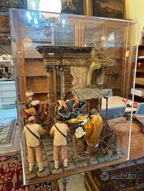 grande presepe napoletano con supporto