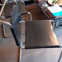sedia Spoleto knoll cuoio nero