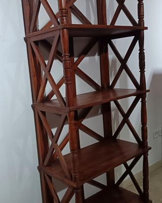 libreria etnica in legno massello indiano
