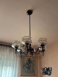 Lampadario vintage e due applique