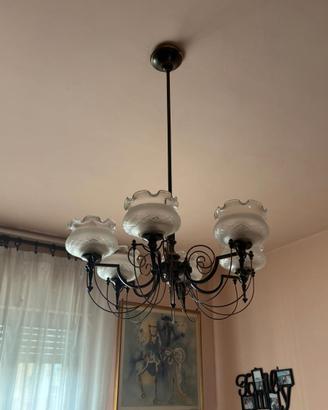 Lampadario vintage e due applique