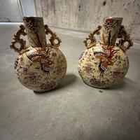 Coppia di vasi Satsuma orientali