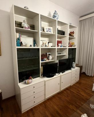 Libreria soggiorno bianca