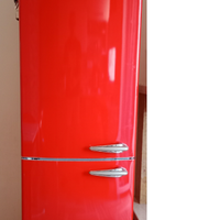 Frigorifero retrò combinato rosso