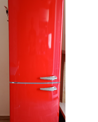 Frigorifero retrò combinato rosso