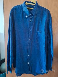 Camicia in Lino blu Antonio Fusco taglia 42