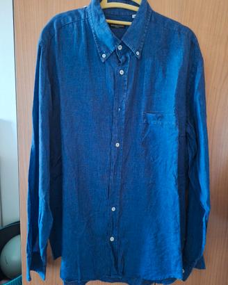 Camicia in Lino blu Antonio Fusco taglia 42