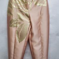 Pantaloni Vionnet Paris seta rosa e oro