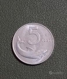 moneta 5 lire 1956 - repubblica Italiana 