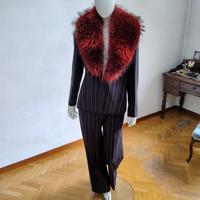 completo giacca pantalone gessato blu 