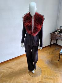 completo giacca pantalone gessato blu 