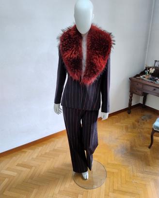 completo giacca pantalone gessato blu 