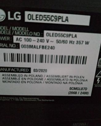 TV LG OLED 55C9PLA LED 55 Pollici