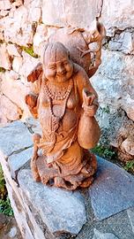 Statuetta in legno di Buddha con bambino