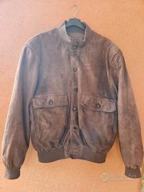 Bomber in suede marrone