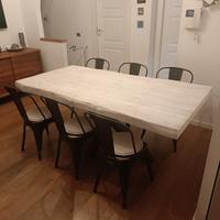 tavolo in legno piano in massello e gamba in ferro