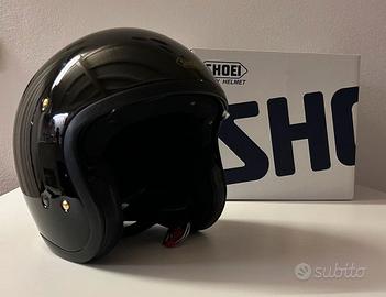 CASCO JET OPEN-FACE SHOEI J.O. NERO LUCIDO
