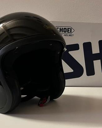 CASCO JET OPEN-FACE SHOEI J.O. NERO LUCIDO