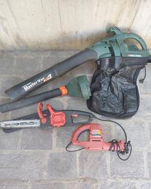 Soffiatore/raccogli foglie,moto sega,seghetto elet