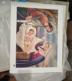 Quadro natività argento e legno