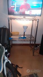 Scaffale in acciaio a due ripiani