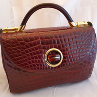 Borsa a mano in pelle cocco bordeaux