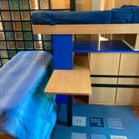 Cameretta frassino laccato blu