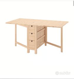 NORDEN
Tavolo a ribalta, bianco, 26/89/152x80 cm