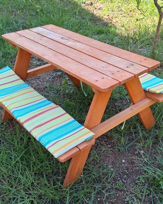 panca per bambini in legno massello 