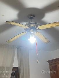 Ventilatore da soffitto 5 pale con luce – Vintage