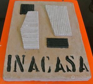 INA CASA TARGA ARTISTICA VINTAGE ANNI 50